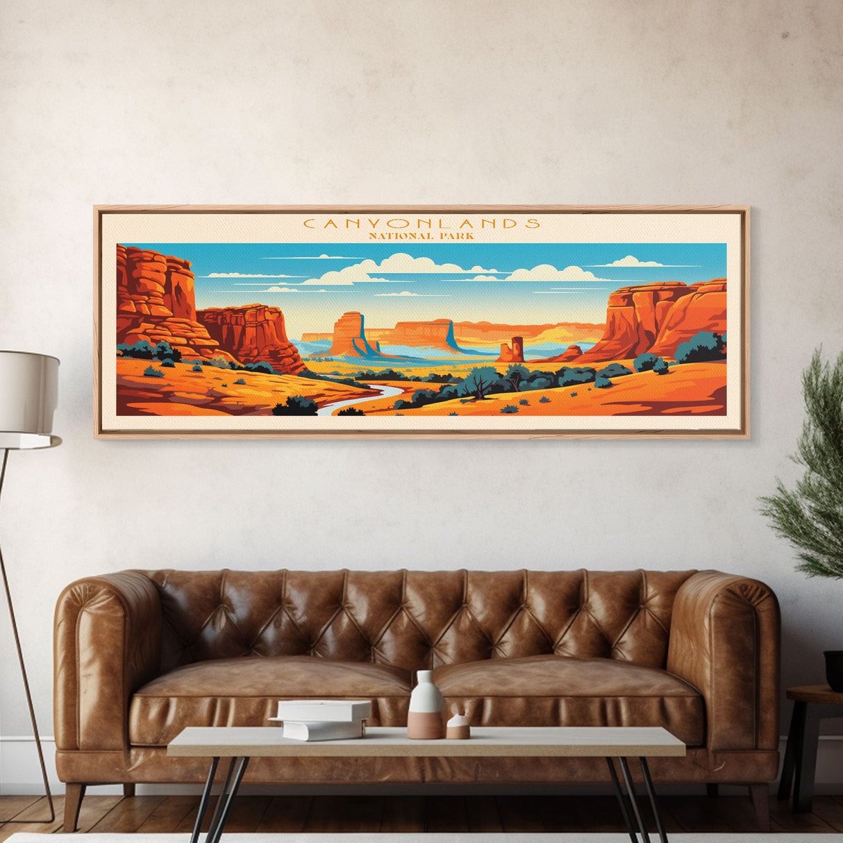 Canyonlands National Park, Panoramic Utah Travel Art, National Park Print, Minimalist Travel Art, Midcentury Modern Style Landscape