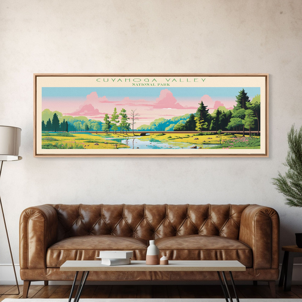 Cuyahoga Valley National Park, Panoramic Ohio Travel Art, National Park Print, Minimalist Travel Art, Midcentury Modern Style Landscape