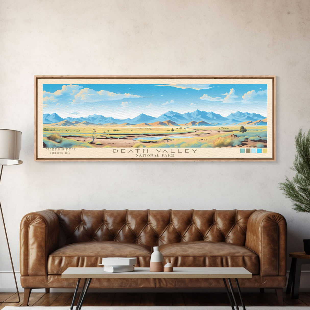 Death Valley National Park, Panoramic California Travel Art, National Park Print, Minimalist Travel Art, Midcentury Modern Style Landscape