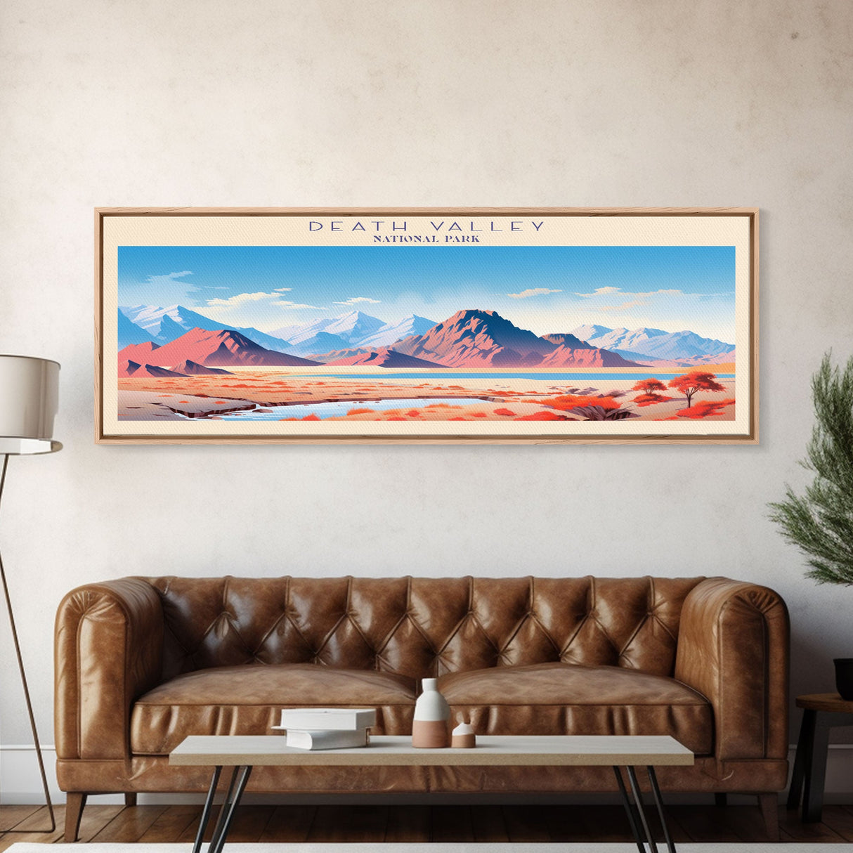 Death Valley National Park, Panoramic California Travel Art, National Park Print, Minimalist Travel Art, Midcentury Modern Style Landscape