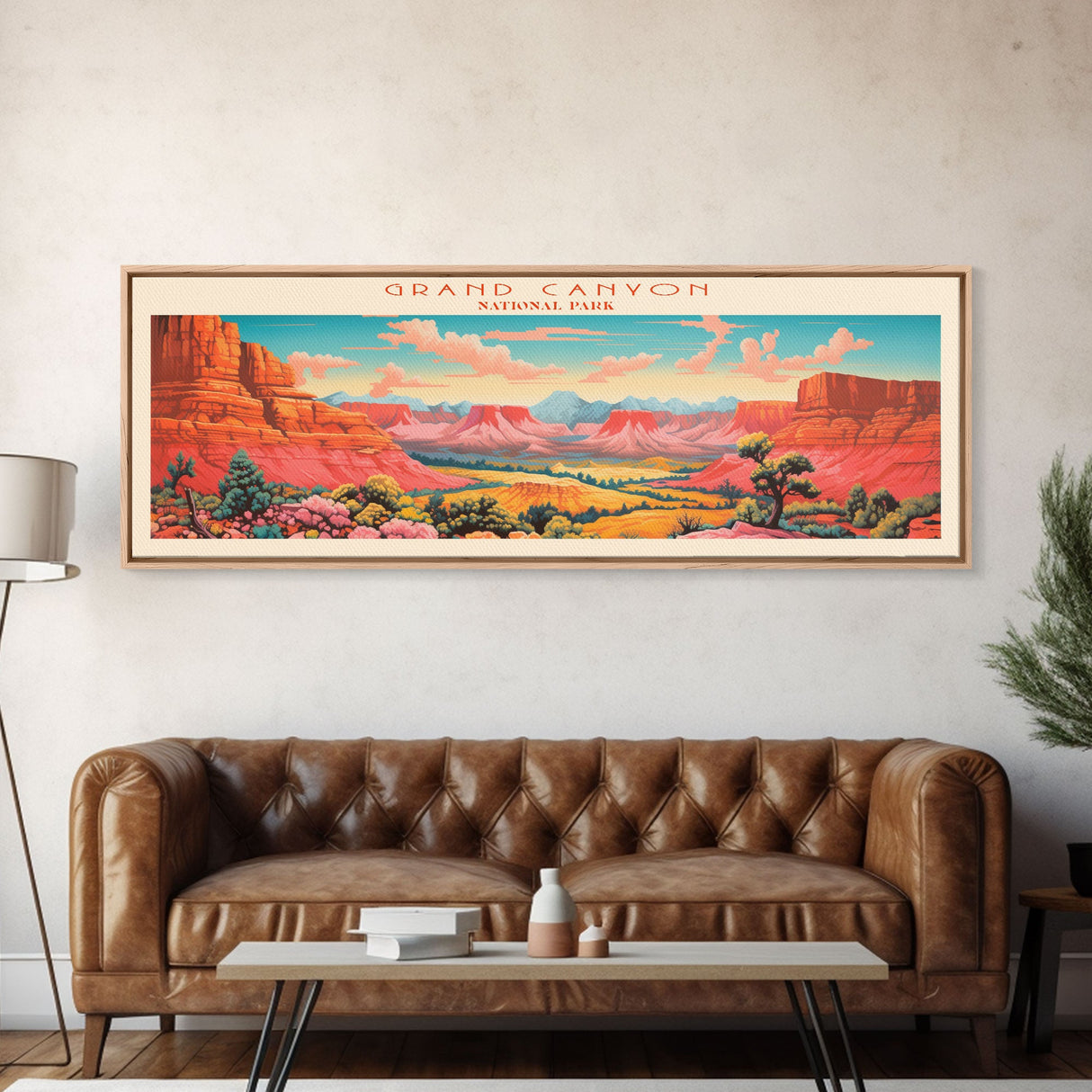 Grand Canyon National Park, Panoramic Arizona Travel Art, National Park Print, Minimalist Travel Art, Midcentury Modern Style Landscape