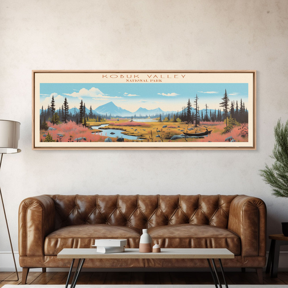 Kobuk Valley National Park, Panoramic Alaska Travel Art, National Park Print, Minimalist Travel Art, Midcentury Modern Style Landscape