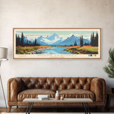 North Cascades National Park Panoramic Washington Travel Art, National Park Print, Minimalist Travel Art, Midcentury Modern Style Landscape