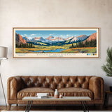 Rocky Mountain National Park Panoramic Colorado Travel Art, National Park Print, Minimalist Travel Art, Midcentury Modern Style Landscape