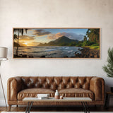 Photographic Panoramic of American Samoa National Park, Sunset Photography, National Park Art, Framed Canvas Print, Landscape Photography