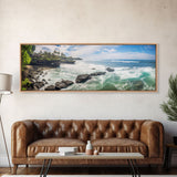 Photographic Panoramic of Bali Indonesia, Sunset Photography, Beach House Wall Art, Framed Canvas Print, Landscape Photography