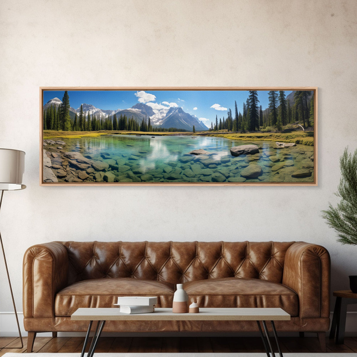 Photographic Panoramic of Banff National Park, Sunset Photography, National Park Art, Framed Canvas Print, Landscape Photography