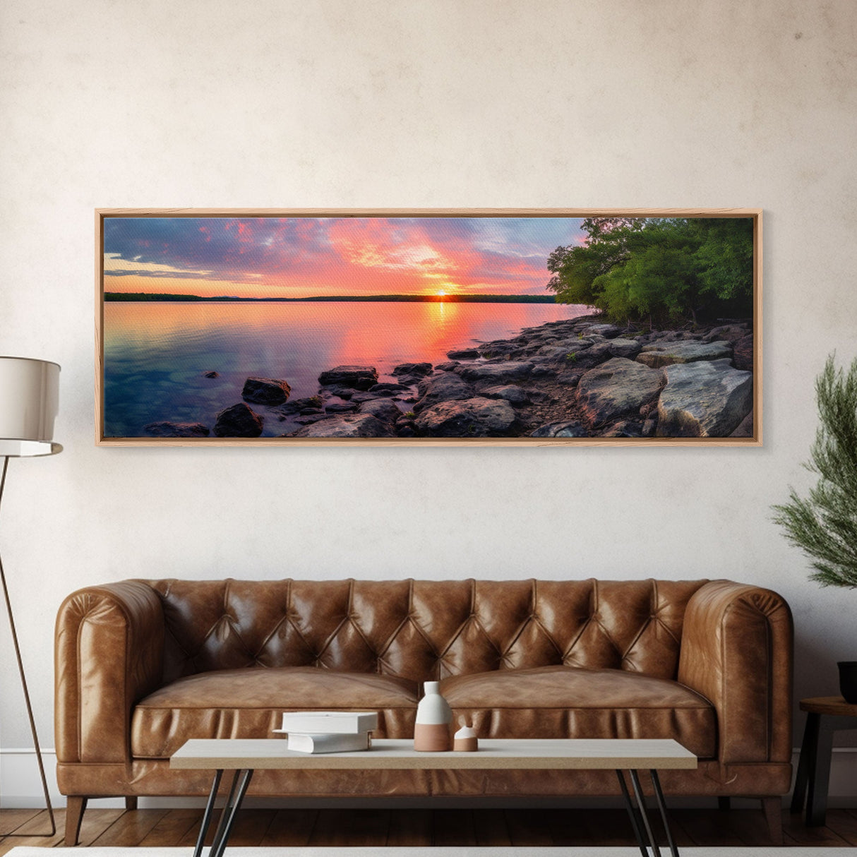 Photographic Panoramic of Biscayne Florida National Park, Sunset Photography, National Park Art, Framed Canvas Print, Landscape Photography