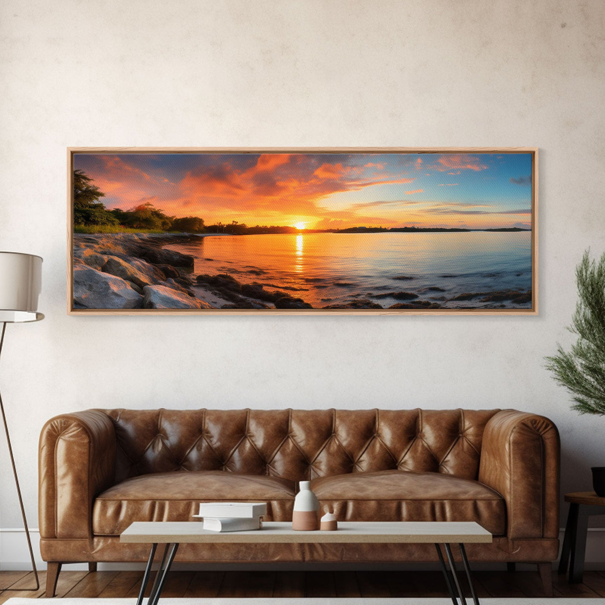 Photographic Panoramic of Biscayne National Park, Sunset Photography, National Park Art, Framed Canvas Print, Landscape Photography