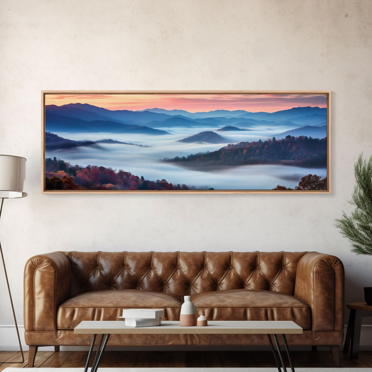 Blue Ridge Mountains Panoramic Wall Art, Bluebridge Mountains National Parkway, Beautiful Cabin Decor, Boho Photography Wall Art Print