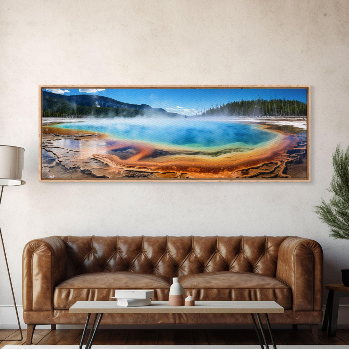 Panoramic of Grand Prismatic Spring Yellowstone, Extra Large Wall Art, Panoramic Wall Art, Panoramic Landscape Print, Landscape Photography