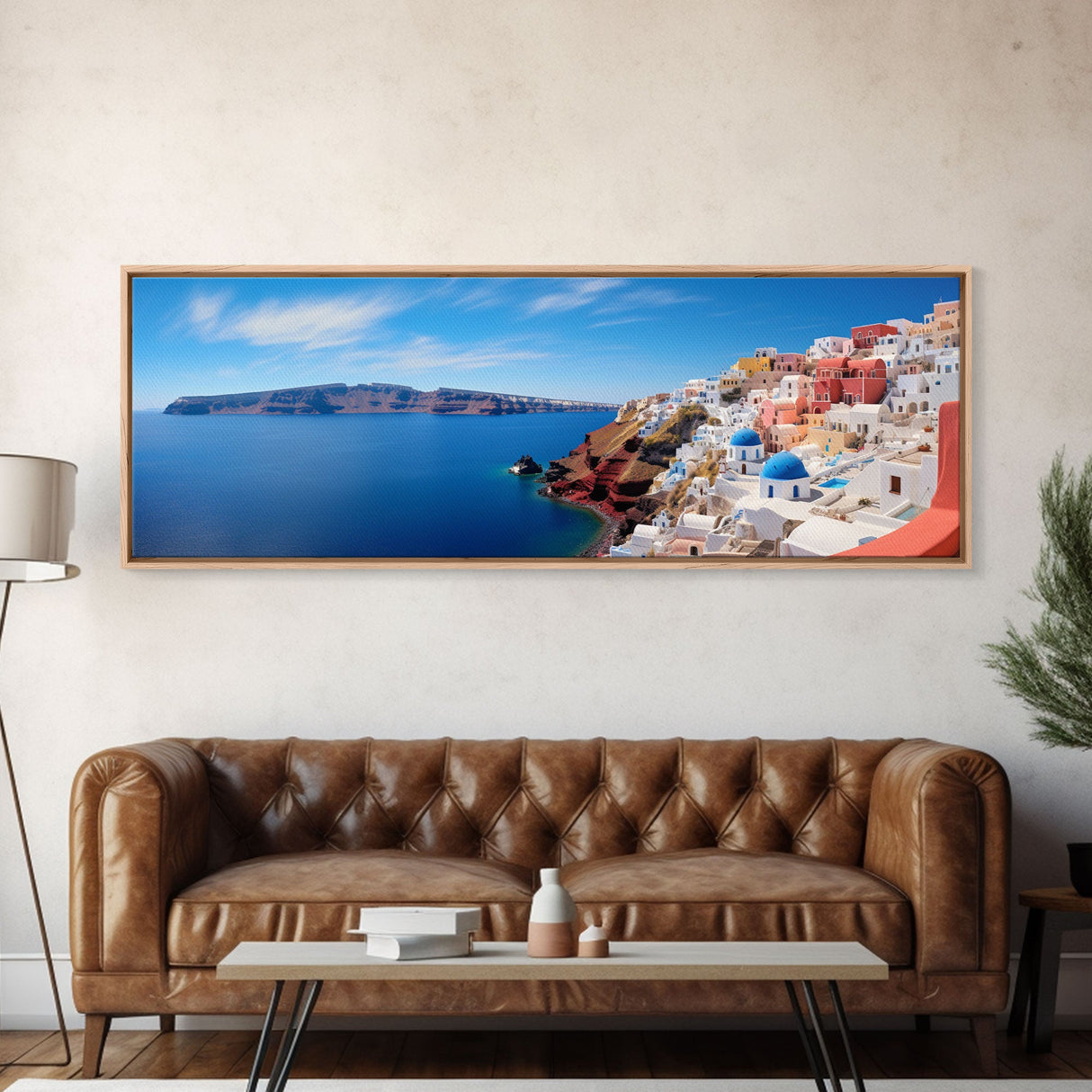 Panoramic Print of Santorini Greece Extra Large Wall Art, Panoramic Wall Art, Panoramic Landscape Print, Landscape Photography