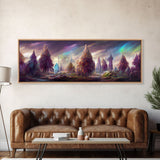 RPG Art, High Fantasy Forest Wall Art, Ready To Hang Canvas Print, Panoramic Art, Fantasy RPG Concept Art