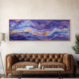 Purple Marble Canvas Wall Art, Abstract Canvas Art, Panoramic Extra Large Wall Art, Marble Wall Decor, Modern Art, Purple and Gold Art