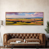 Beautiful Italian Villa and Countryside, Extra Large Wall Art, Framed Panoramic Canvas Print, Framed Wall Decor