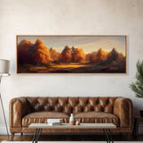 A Forest In Autumn, Fall Decor, Extra Large Wall Art, Framed Panoramic Canvas Print, Framed Wall Decor