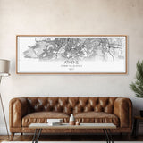 Panoramic Athens City Map, Greece Art, Map Print, Minimalist Wall Art, Canvas Art, Housewarming Gift, Street Map Art, Closing Gift