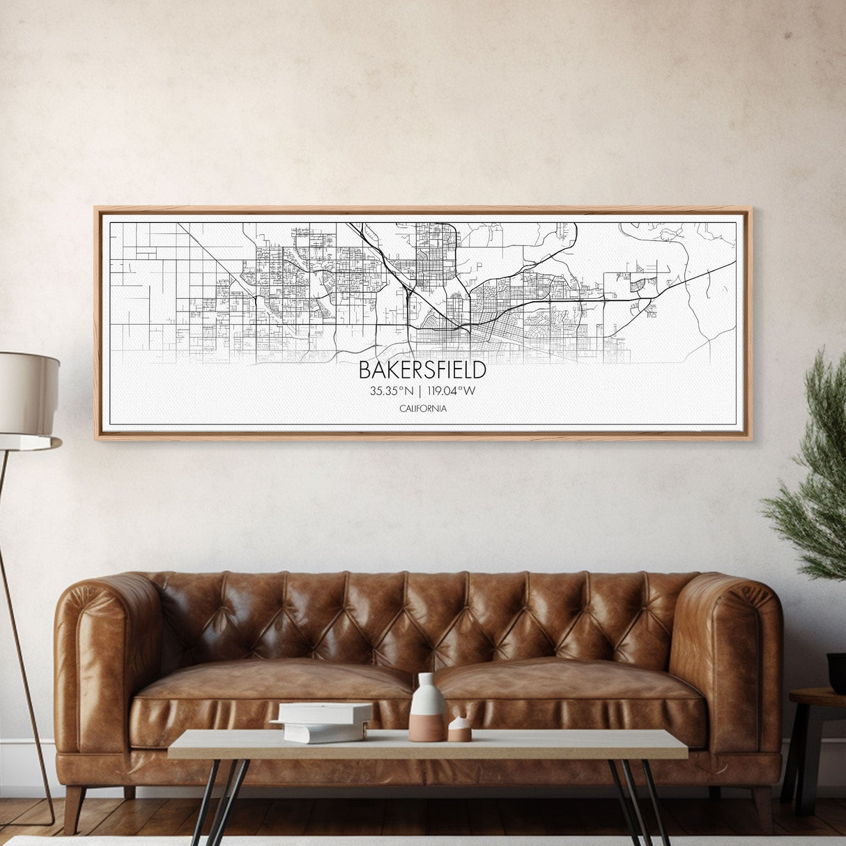 Panoramic Bakersfield City Map, California Art, Map Print, Minimalist Wall Art, Canvas Art, Housewarming Gift, Street Map Art, Closing Gift