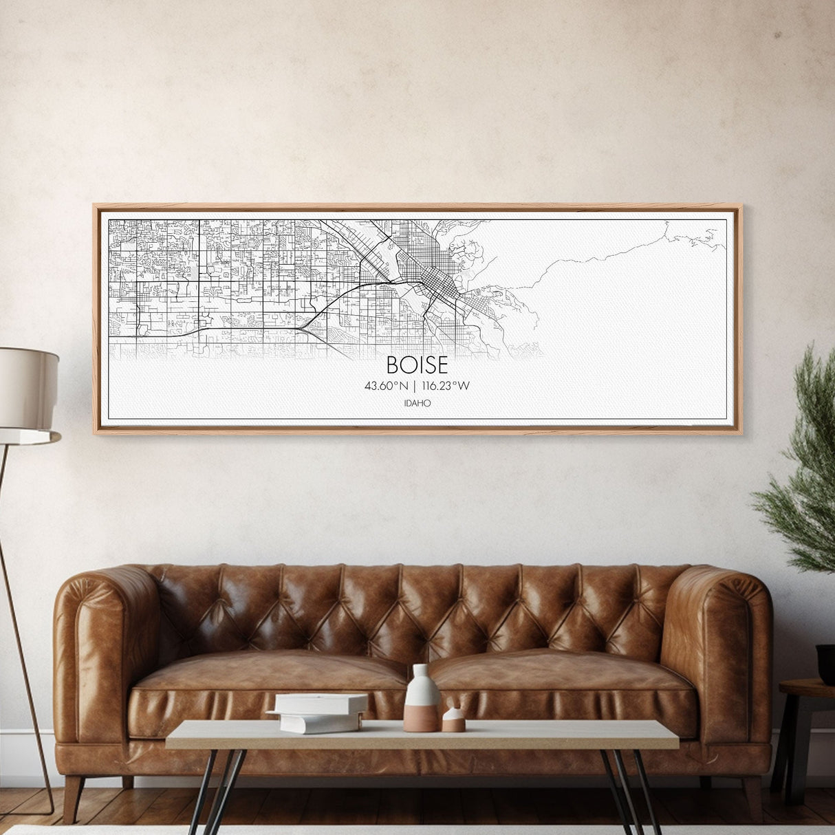 Panoramic Boise City Map, Idaho Art, Map Print, Minimalist Wall Art, Canvas Art, Housewarming Gift, Street Map Art, Closing Gift