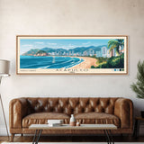 Acapulco, Chile Panoramic Beach Print, Vacation Gift, Chile Wall Art, Beach Painting, Beach Decor, Beach Painting