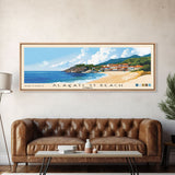 Alaçatı 11 Beach, Turkey Panoramic Beach Print, Vacation Gift, Turkey Wall Art, Beach Painting, Beach Decor, Beach Painting