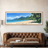 Anaoke Beach, Cook Islands Panoramic Beach Print, Vacation Gift, Cook Islands Wall Art, Beach Painting, Beach Decor, Beach Painting