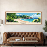 Anse Georgette, Seychelles Panoramic Beach Print, Vacation Gift, Seychelles Wall Art, Framed Canvas Print, Framed Beach Painting