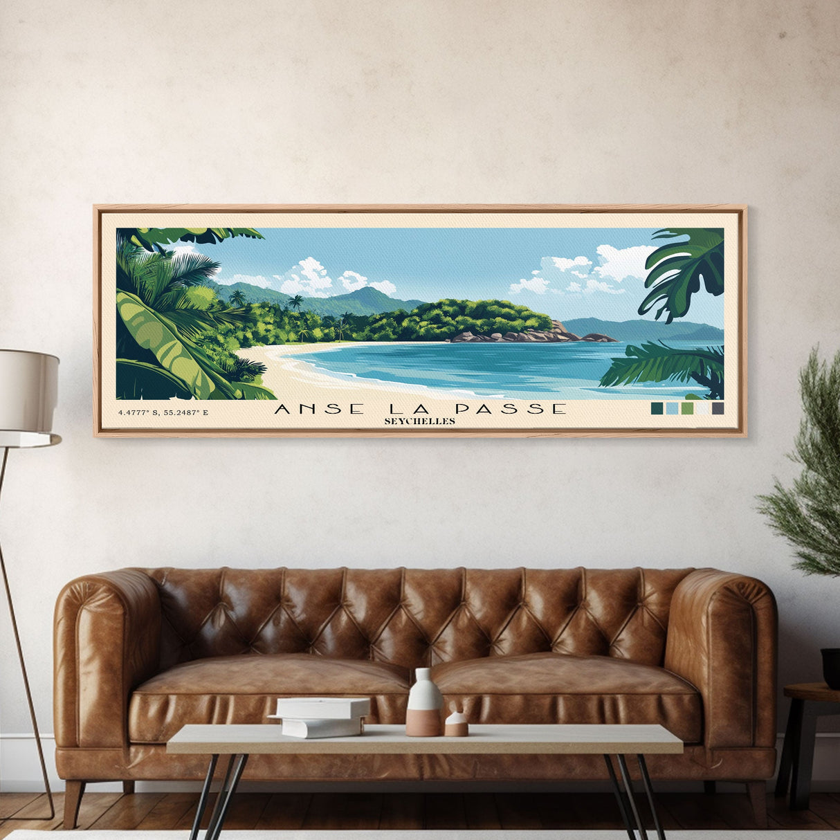 Anse La Passe, Seychelles Panoramic Print, Vacation Gift, Seychelles Wall Art, Beach Painting, Beach Decor, Beach Or Lakehouse Art