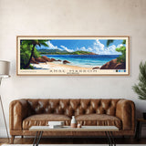 Anse Marron, Seychelles Panoramic Print, Vacation Gift, Seychelles Wall Art, Beach Painting, Beach Decor, Large Wall Art, Wood Frame Art