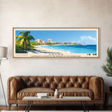 Aruba, autonomous country of the Kingdom of the Netherlands Panoramic Print, Vacation Gift, autonomous country of the Kingdom of the Netherlands Wall Art, Beach Painting, Beach Decor, Large Wall Art, Wood Frame Art