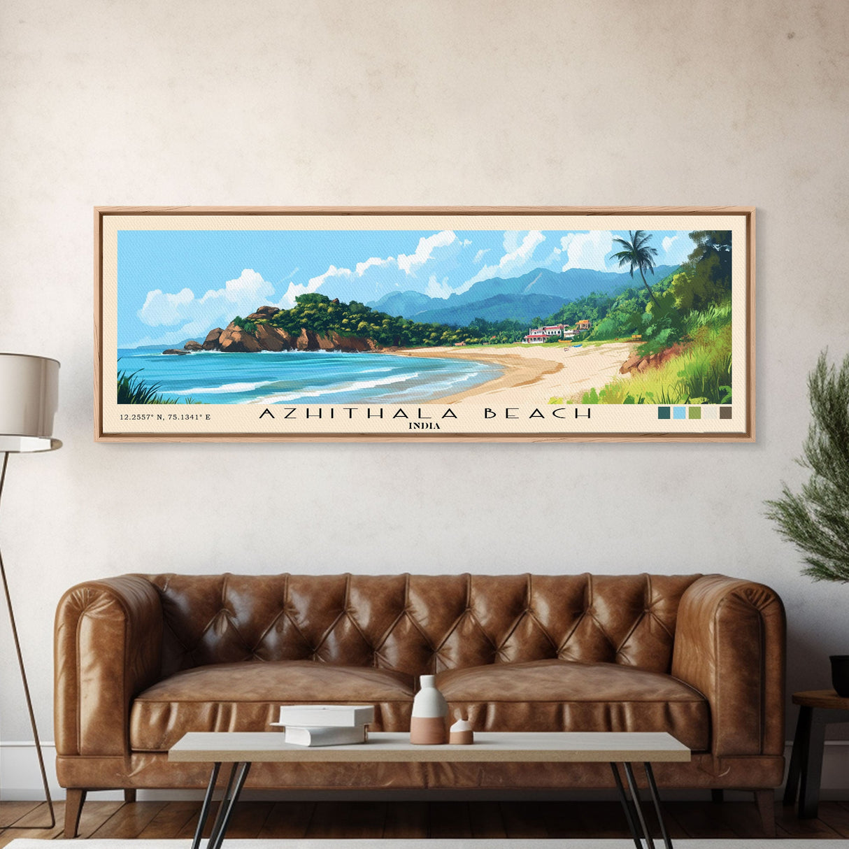 Azhithala Beach, India Panoramic Print, Vacation Gift, India Wall Art, Vacation Wall Art, Vacatation Memories, Beach Decor, Beach Or Lakehouse Art