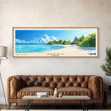 Baros, Maldives Panoramic Print, Vacation Gift, Maldives Wall Art, Beach Painting, Beach Decor, Large Wall Art, Wood Frame Art