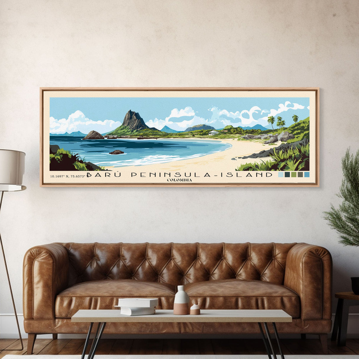 Barú Peninsula-Island, Colombia Panoramic Print, Vacation Gift, Colombia Wall Art, Vacation Wall Art, Vacatation Memories, Beach Decor, Beach Or Lakehouse Art