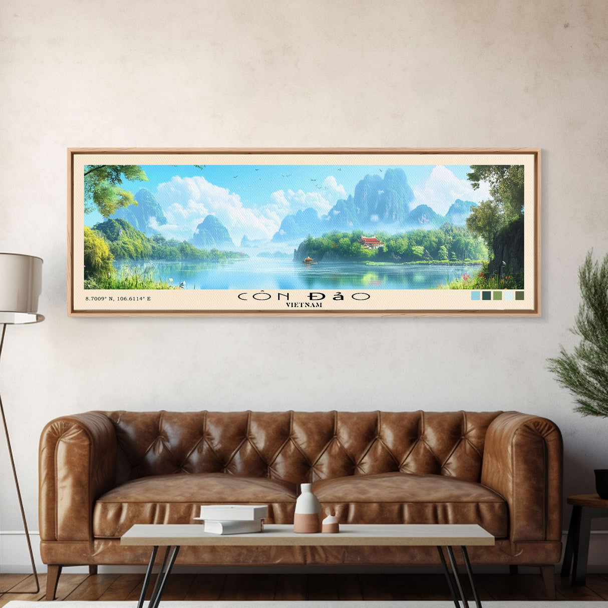 Côn Đảo, Vietnam Panoramic Beach Print, Vacation Gift, Vietnam Wall Art, Beach Painting, Beach Decor, Beach Painting