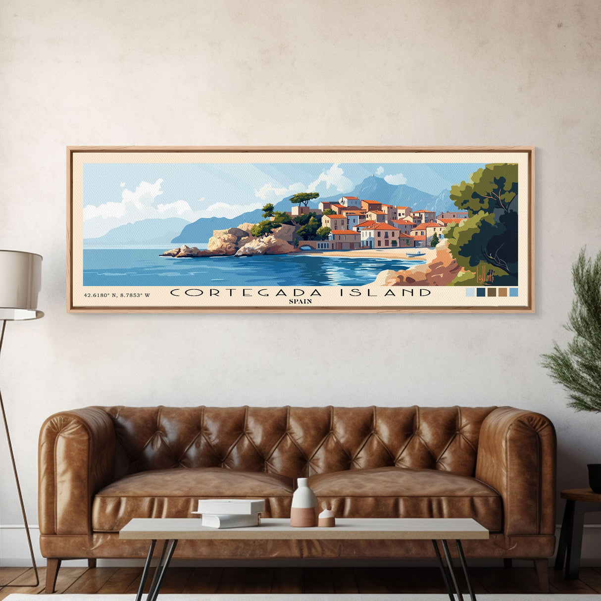 Cortegada Island, Spain Panoramic Beach Print, Vacation Gift, Spain Wall Art, Beach Painting, Beach Decor, Beach Painting