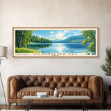 Cospudener See, Germany Panoramic Print, Vacation Gift, Germany Wall Art, Beach Painting, Beach Decor, Large Wall Art, Wood Frame Art