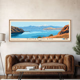 Damas Island, Chile Panoramic Print, Vacation Gift, Chile Wall Art, Beach Painting, Beach Decor, Large Wall Art, Wood Frame Art