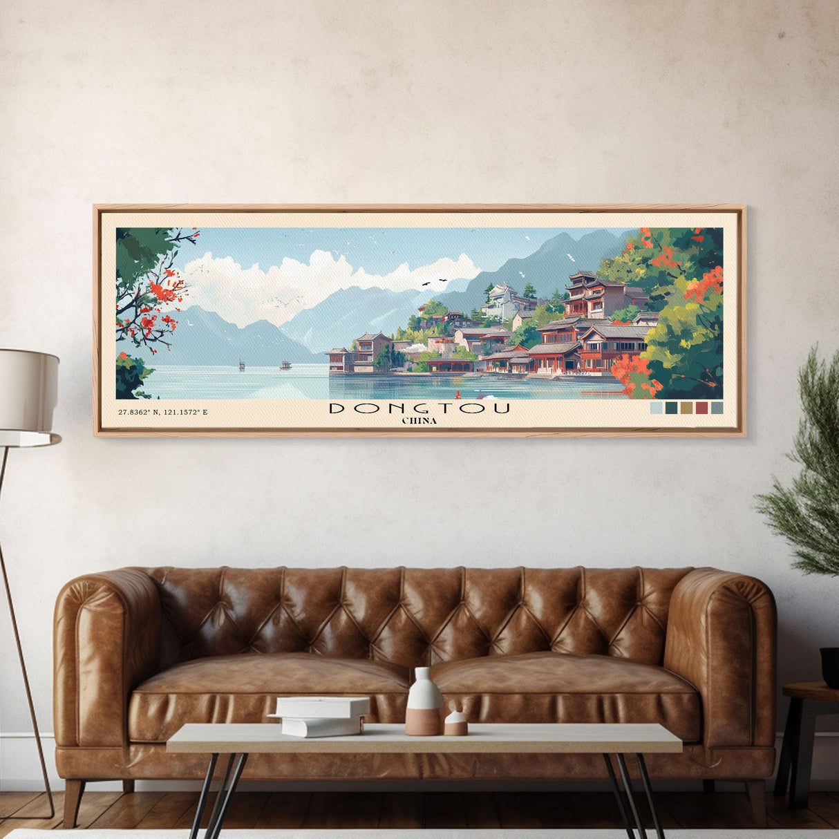 Dongtou, China Panoramic Beach Print, Vacation Gift, China Wall Art, Beach Painting, Beach Decor, Beach Painting