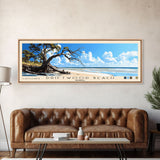 Driftwood Beach, Georgia Panoramic Beach Print, Vacation Gift, Georgia Wall Art, Framed Canvas Print, Framed Beach Painting