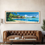 Fakarava, French Polynesia Panoramic Beach Print, Vacation Gift, French Polynesia Wall Art, Framed Canvas Print, Framed Beach Painting