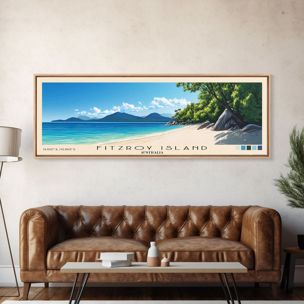 Fitzroy Island, Australia Panoramic Print, Vacation Gift, Australia Wall Art, Beach Painting, Beach Decor, Beach Or Lakehouse Art