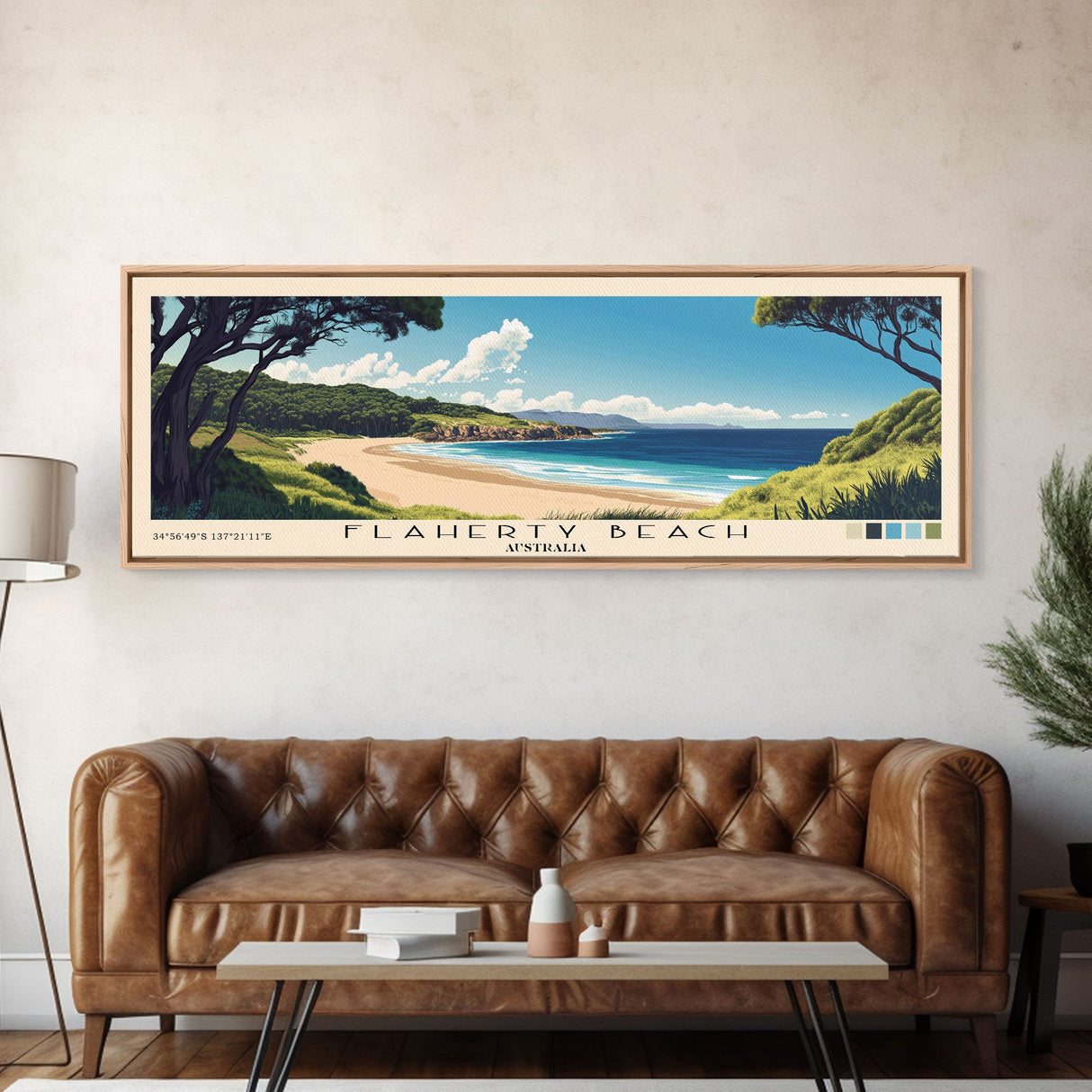 Flaherty Beach, Australia Panoramic Beach Print, Vacation Gift, Australia Wall Art, Beach Painting, Beach Decor, Beach Painting