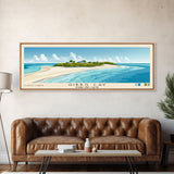 Gibbs Cay, Turks and Caicos Panoramic Print, Vacation Gift, Turks and Caicos Wall Art, Beach Painting, Beach Decor, Large Wall Art, Wood Frame Art