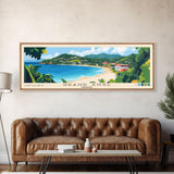 Grand Anse, Grenada Panoramic Print, Vacation Gift, Grenada Wall Art, Beach Painting, Beach Decor, Large Wall Art, Wood Frame Art