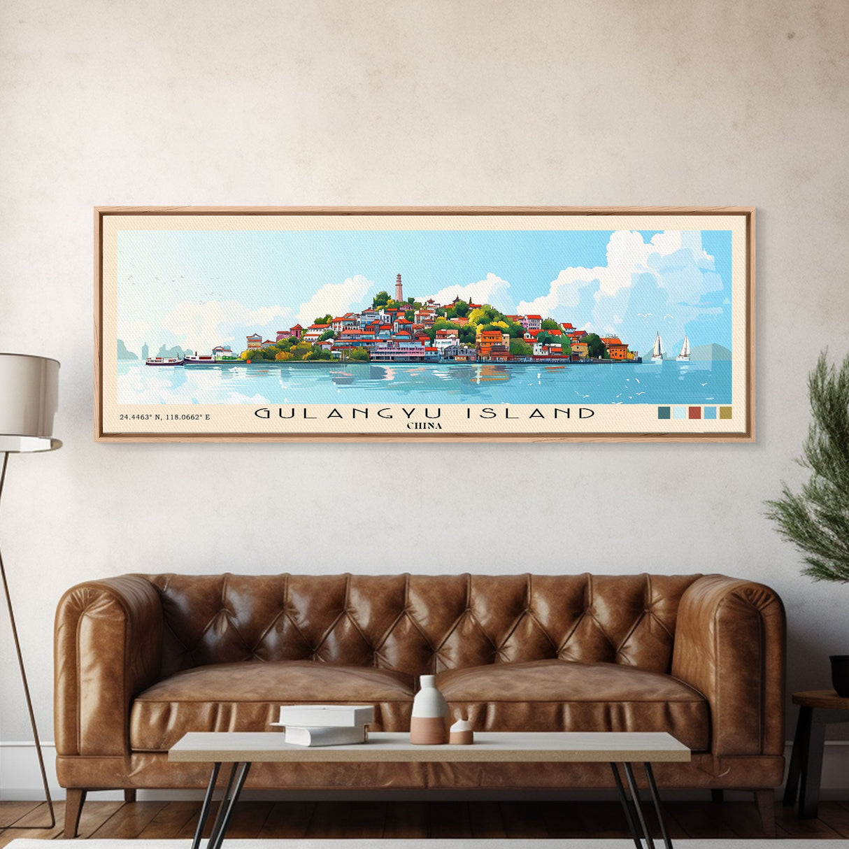 Gulangyu Island, China Panoramic Print, Vacation Gift, China Wall Art, Beach Painting, Beach Decor, Beach Or Lakehouse Art