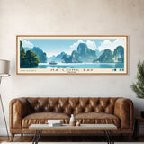 Ha Long Bay, Vietnam Panoramic Print, Vacation Gift, Vietnam Wall Art, Beach Painting, Beach Decor, Large Wall Art, Wood Frame Art