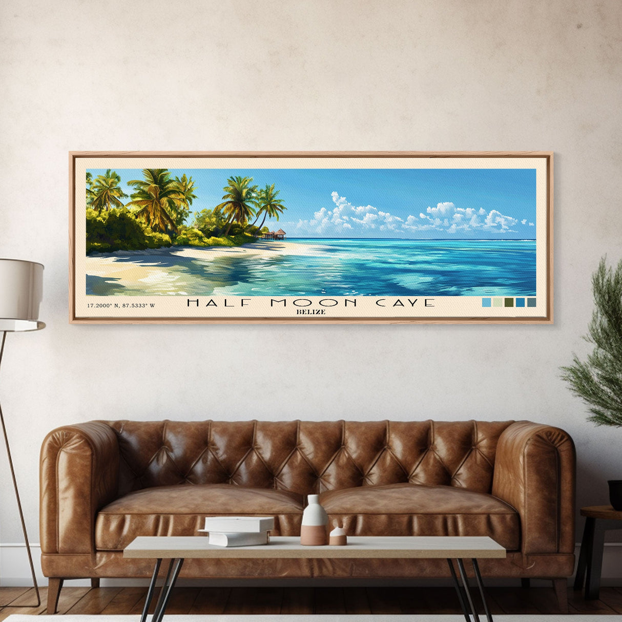 Half Moon Caye, Belize Panoramic Print, Vacation Gift, Belize Wall Art, Beach Painting, Beach Decor, Beach Or Lakehouse Art