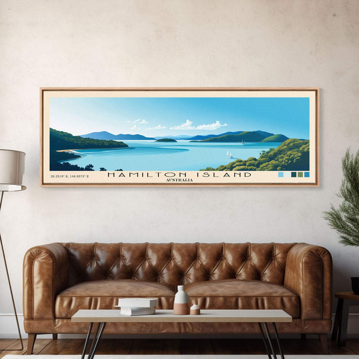 Hamilton Island, Australia Panoramic Beach Print, Vacation Gift, Australia Wall Art, Beach Painting, Beach Decor, Beach Painting