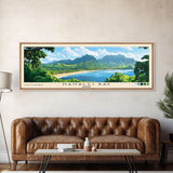 Hanalei Bay, Hawaii Panoramic Print, Vacation Gift, Hawaii Wall Art, Beach Painting, Beach Decor, Large Wall Art, Wood Frame Art