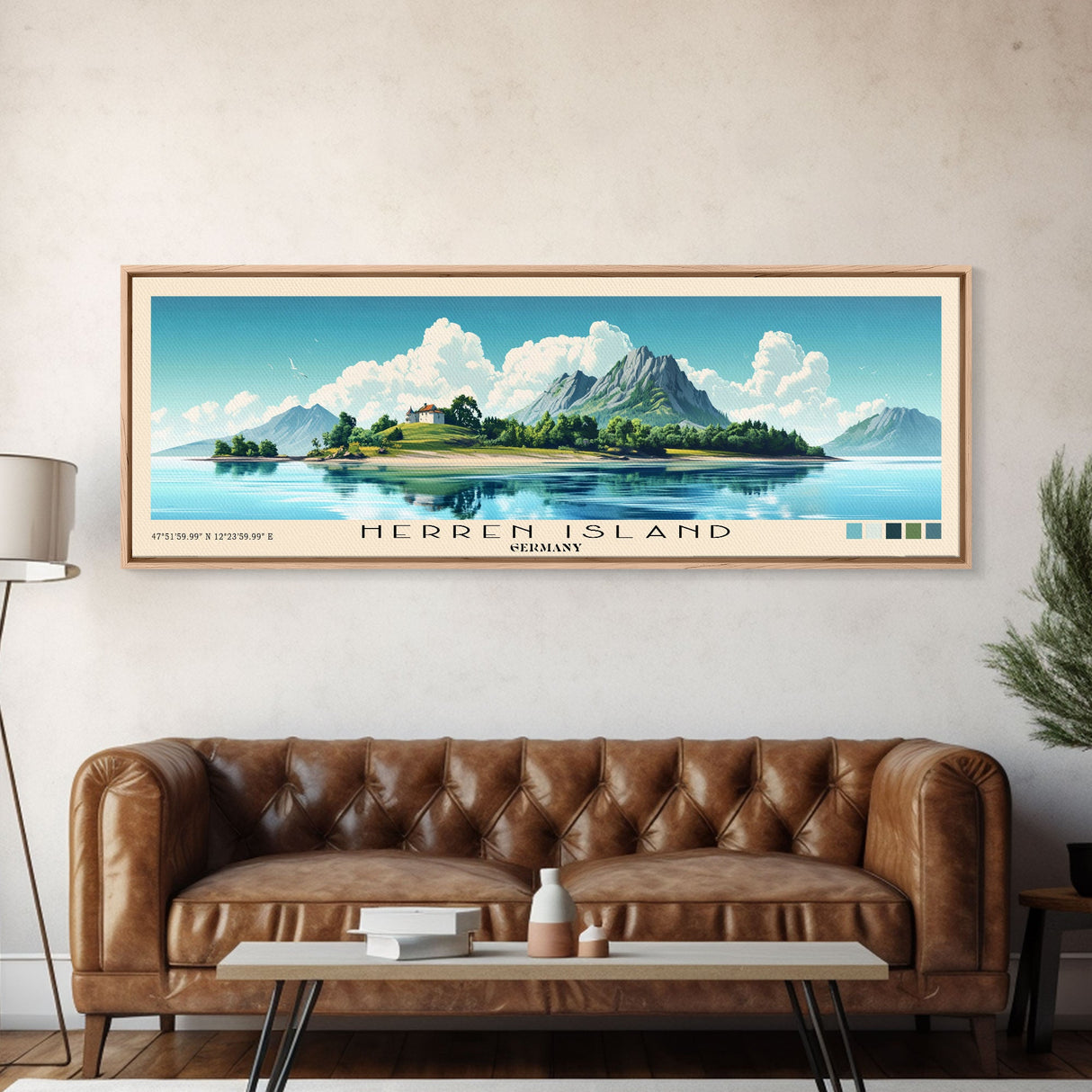 Herren Island, Germany Panoramic Beach Print, Vacation Gift, Germany Wall Art, Beach Painting, Beach Decor, Beach Painting